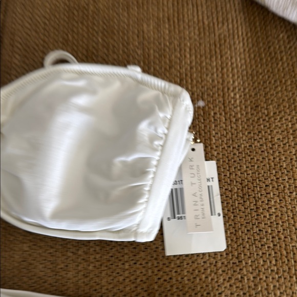 NWT Trina Turk White Bikini Bottom W/gold accents - Picture 7 of 10